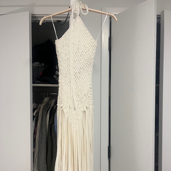 Cult Gaia Ambrosine White Woven Silk Dress Bridal - Picture 4 of 9